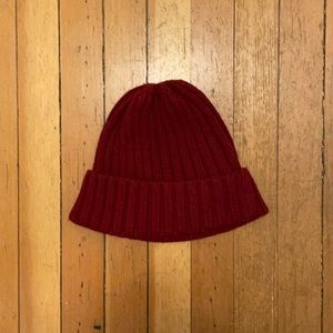 Red wool blend beanie